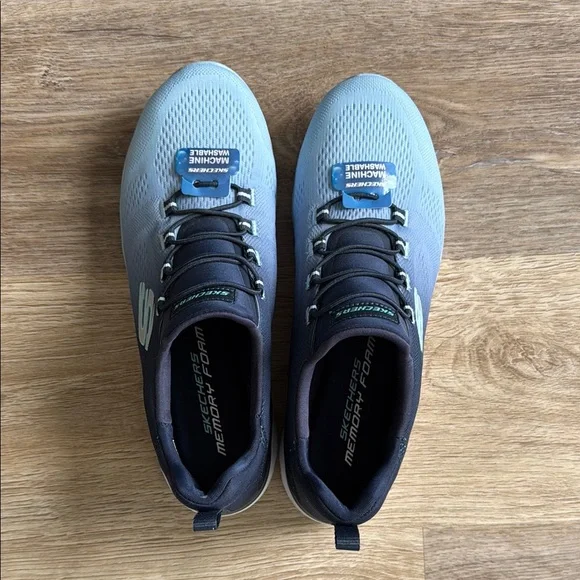 Skechers Summits Memory Foam Blue Athletic Shoes - Picture 5 of 5